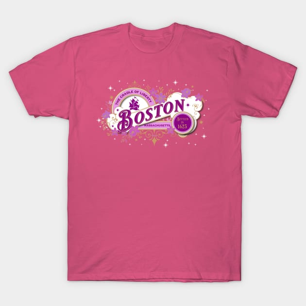 Boston Vintage in Pink T-Shirt by DavidLoblaw